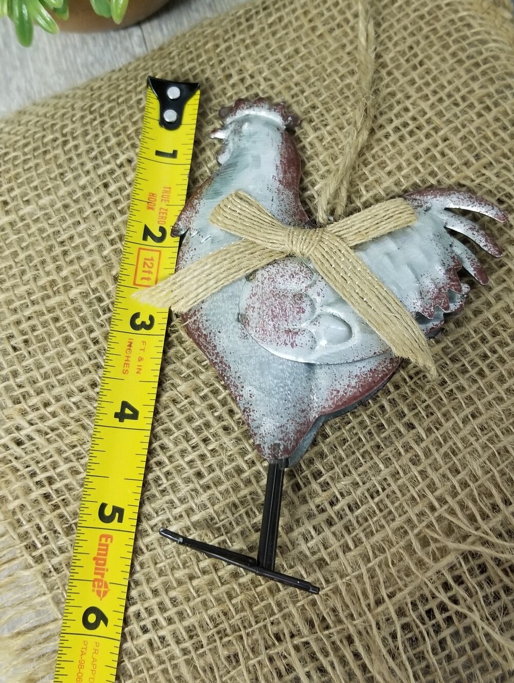 Rustic Metal Rooster Ornament - Picture 7 of 7